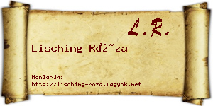 Lisching Róza névjegykártya